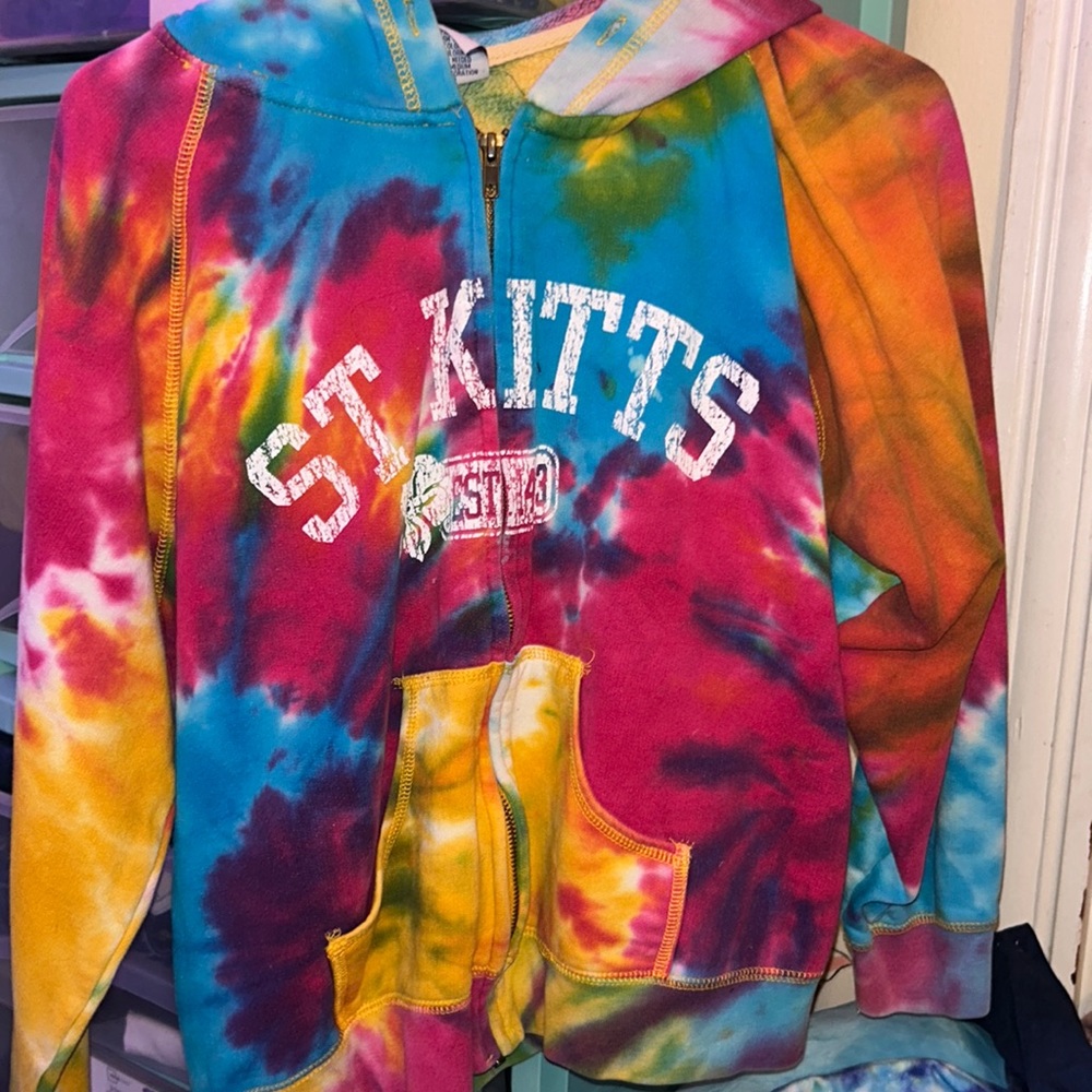 A tie dye zip up jacket size L